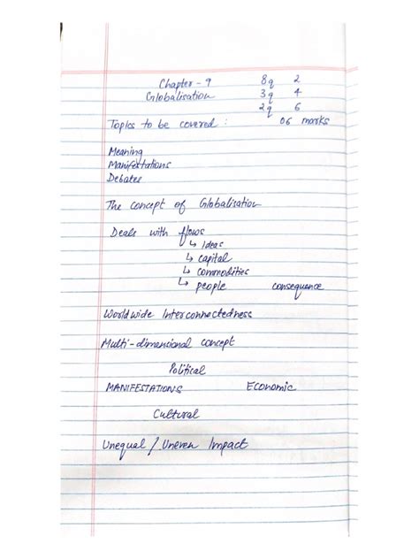 Image result for Globalisation Class 12 Handwritten Notes