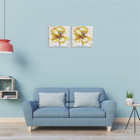 Hand Painted Flower Oil Painting Yellow & White, Canvas - Market99 ...