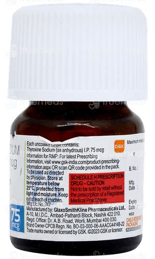 Eltroxin 75mcg Tablet 120: Uses, Side Effects, Price & Substitutes