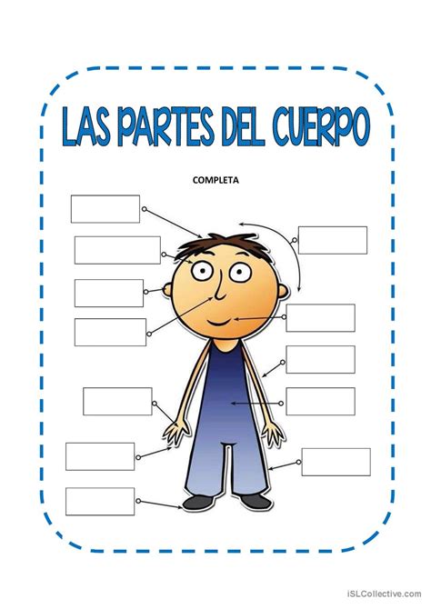 LAS PARTES DEL CUERPO diccionario d…: Español ELE hojas de trabajo pdf ...