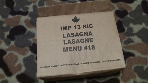 Canadian IMP / MRE Lasagna   YouTube