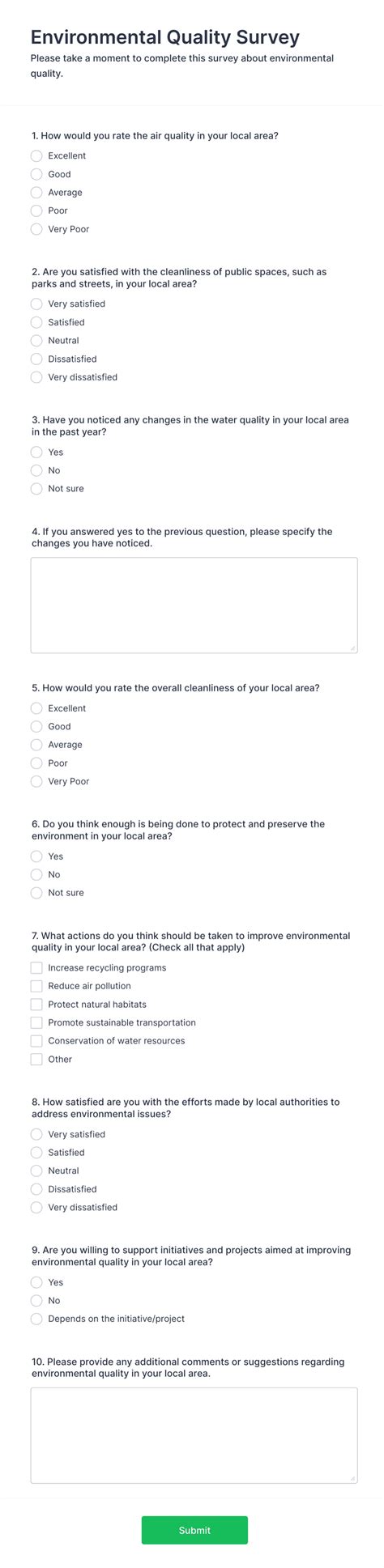 Environmental Quality Survey Example 的图像结果