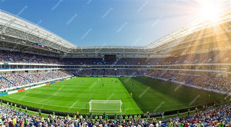 Premium Photo | Soccer stadium arena with natural green grass