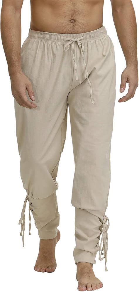 Buy Men's Ankle Banded Cuff Renaissance Pants Medieval Viking Navigator ...