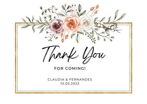 Free Wedding Thank You Card Template