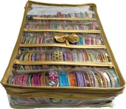SNA Satin, Plastic 5 Rods Bangle Box Jewelry Organizer Pouches Storage ...