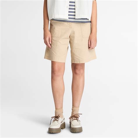 Linen Bermuda Short for Women in Beige