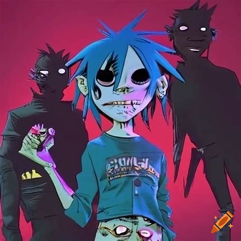 Art of 2D from Gorillaz on Craiyon