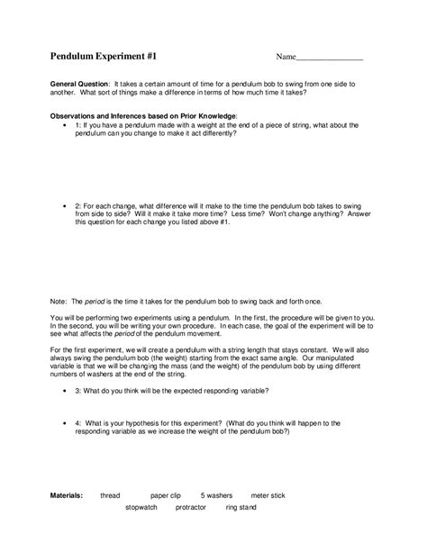 Pendulum Experiments 的图像结果