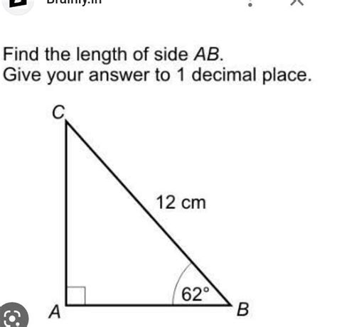 Find the length of side AB .Give your answer to 1 decimal place ...