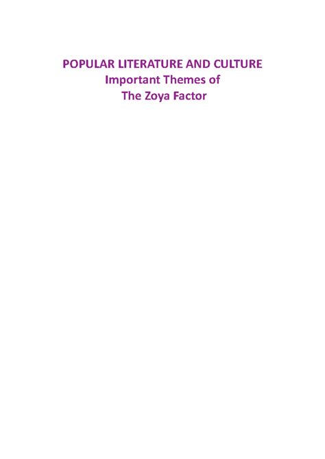 The Zoya Factor - The word chick lit is a portmanteau of the slang word ...