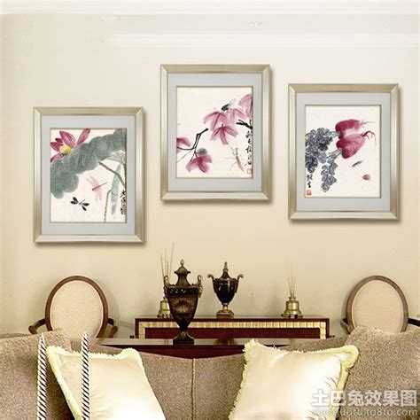 新中式装饰画荷花条屏国画工笔画客厅玄关沙发墙挂画现代中式餐厅-美间设计