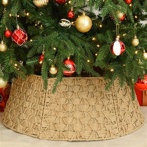 Amazon.com: YoleShy Christmas Tree Collar Rustic Handcrafted Woven ...