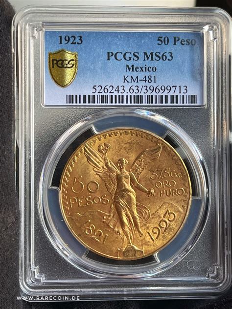 México Centenario 50 Pesos 1,2 oz 1923 PCGS MS63