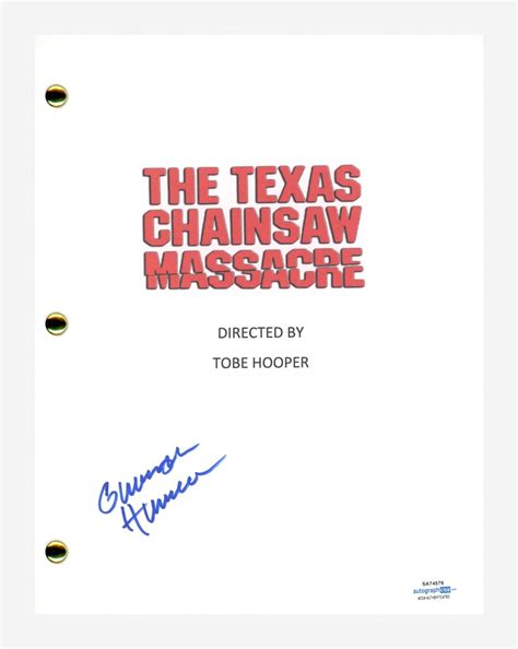 Gunnar Hansen Signed THE TEXAS CHAIN SAW MASSACRE Movie Script ...