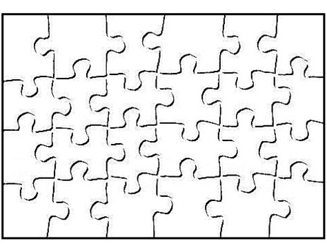 Fit Together Full Page Printable Puzzle Piece Template - Printable And Enjoyable Learning