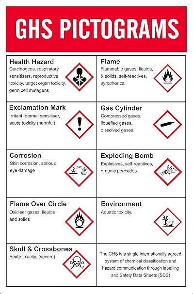 GHS PICTOGRAMS CHART (36 inches X 24 inches) Foam Board : Amazon.in ...