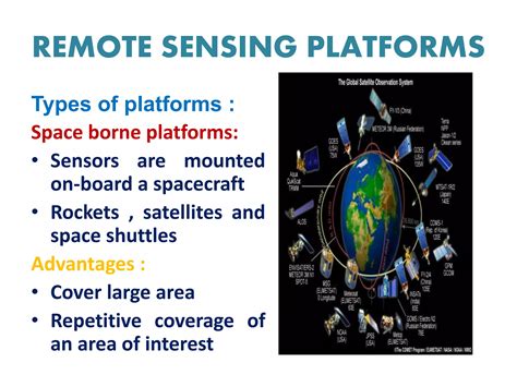 Remote Sensing Platforms and Sensors | PPTX