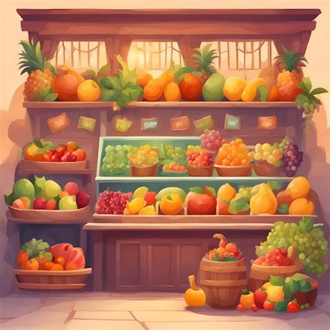 Fruit Store Cartoon 的图像结果