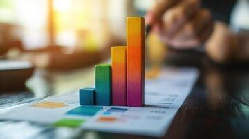 Colorful wooden blocks chart representing growth and progress | Premium ...