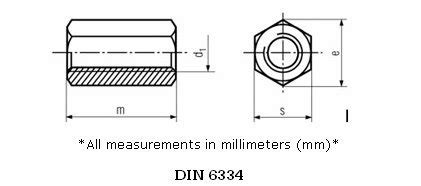 Stainless Steel hexagonal coupling nuts DIN 6334 - Stainless Steel Pipe ...