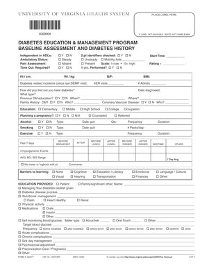 Fillable Online virginia Diabetes education & management program ...