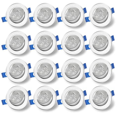 Paquete de 20 focos LED empotrables, 3 W, temperatura de color: blanco ...