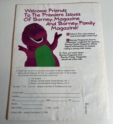 Image result for Barney Magazine Issue
