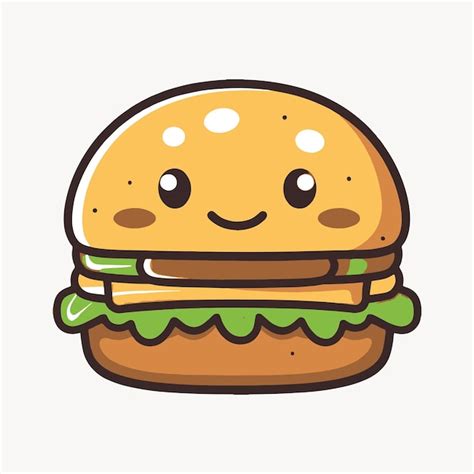 Cute cartoon burger illustration | Premium AI-generated vector