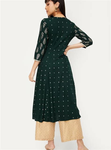 Buy Women Foil Printed A-Line Kurta Online at just Rs. 1299.0 ...