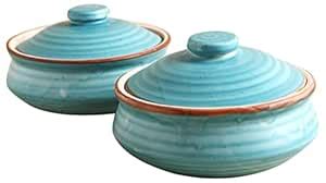 Buy Wonderchef Teramo Stoneware 7 Inch Handi with Lid - Blue Online at ...