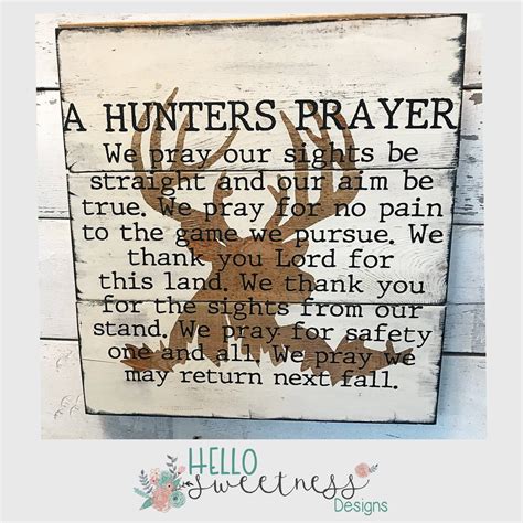 Hunter's Prayer (style #2) | Hunter's prayer, Prayer signs, Prayers