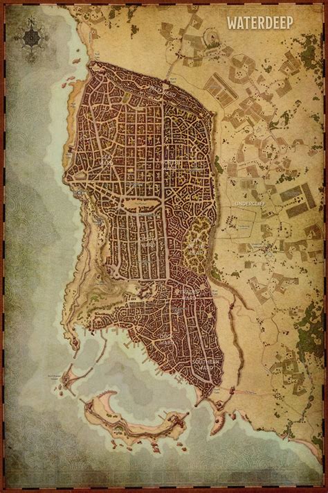 Waterdeep map Swords Coast map Dungeons Dragons D&D DnD | Etsy