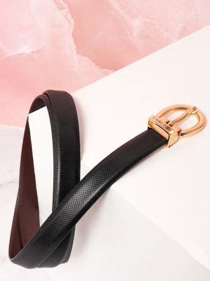 Buy Carlton London Women Black-brown Semi Formal Leather Reversible ...