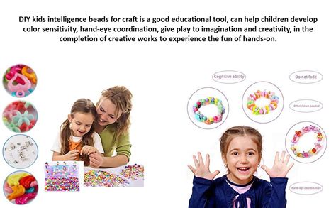 SYGA Plastic Beads for Kids Crafts Children's Jewelry Making Kit DIY ...