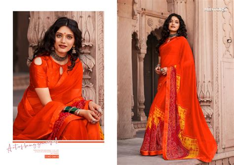Mintorsi Saree Bandhej 24401-24410 Series. By Mintorsi Saree For Single ...