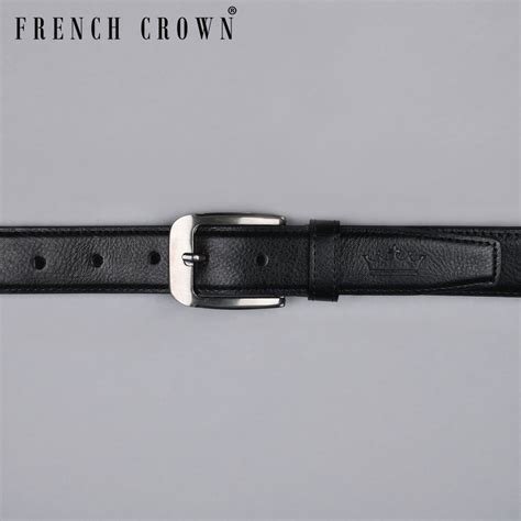 Jade Black Subtle Textured Vegan Leather Handcrafted Belt For Men