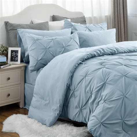 BEDSURE Blue Comforter Set Full - Bedding Sets Full 8 Pieces, Bed in a ...
