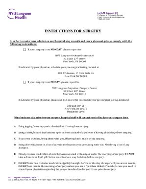 Fillable Online Post-Operative Instructions Open Elbow Surgery, Ulnar ...