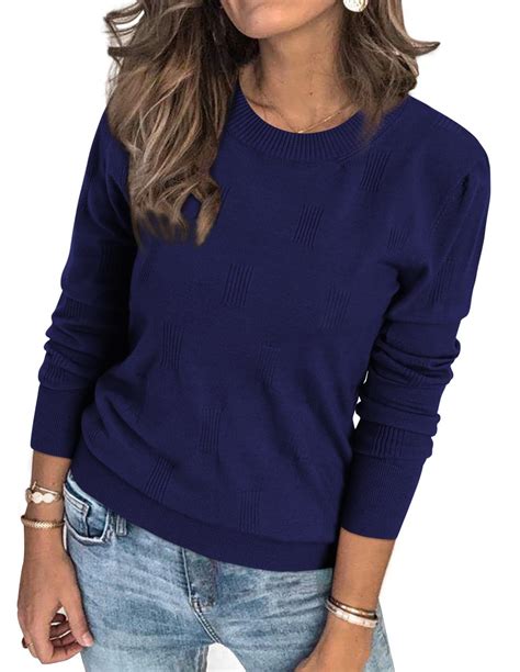 Arach&Cloz Womens Knit Sweater Long Sleeve Pullover Tops Trendy Dressy ...