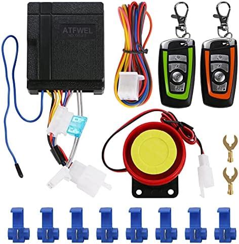 ATFWEL Waterproof Motorcycle Alarm System 12V Motorcycle Anti-Theft ...