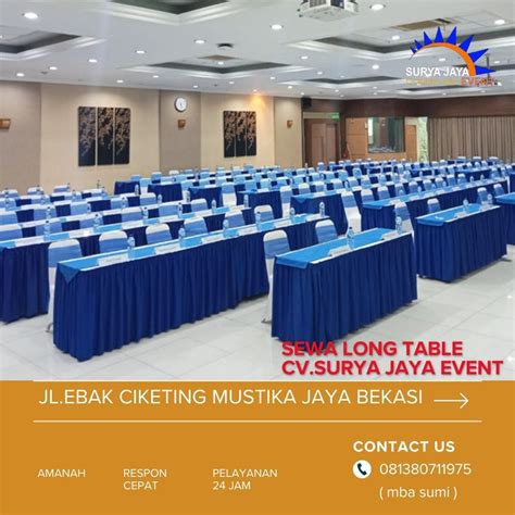 Sewa Long Table Meja Panjang Taplak Warna Warni Jakarta