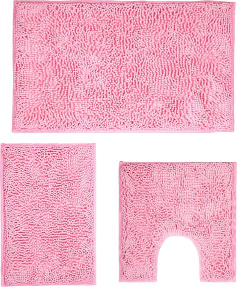 Xmecyino Bathroom Rugs Sets 3 Piece Washable, Luxury ，Chenille Bath Mat ...