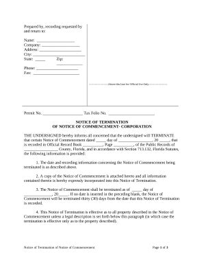miami dade notice of commencement Doc Template | pdfFiller