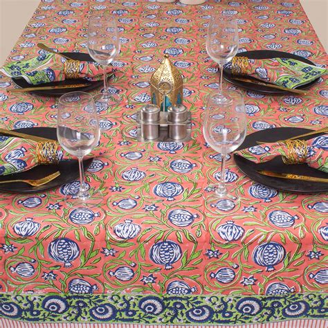 Buy Block Floral Print Table Cover 6 Seater | Table Cover Online – DMAASA