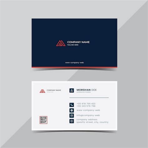 Simple red and blue business card template | Premium Vector