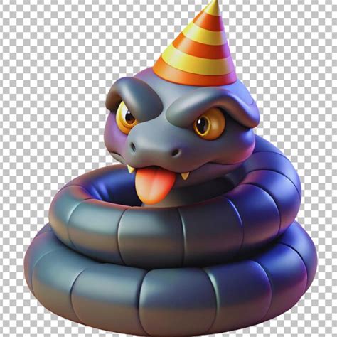 A snake with a party hat on its head | Premium AI-generated PSD