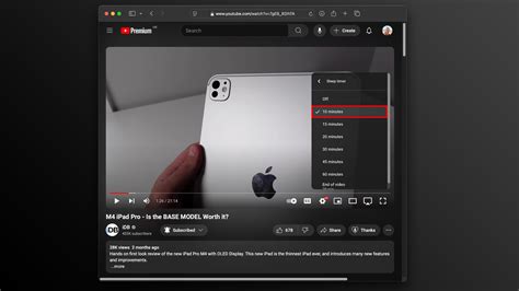 YouTube's sleep timer encourages me to get to bed a little earlier