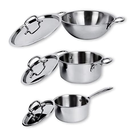 Buy SAVYA HOME® Triply Kadai with SS Lid (26cm)-3 L, Triply Saucepan ...