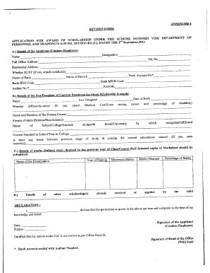 Fillable Online annexure-i revised form application for award of ...